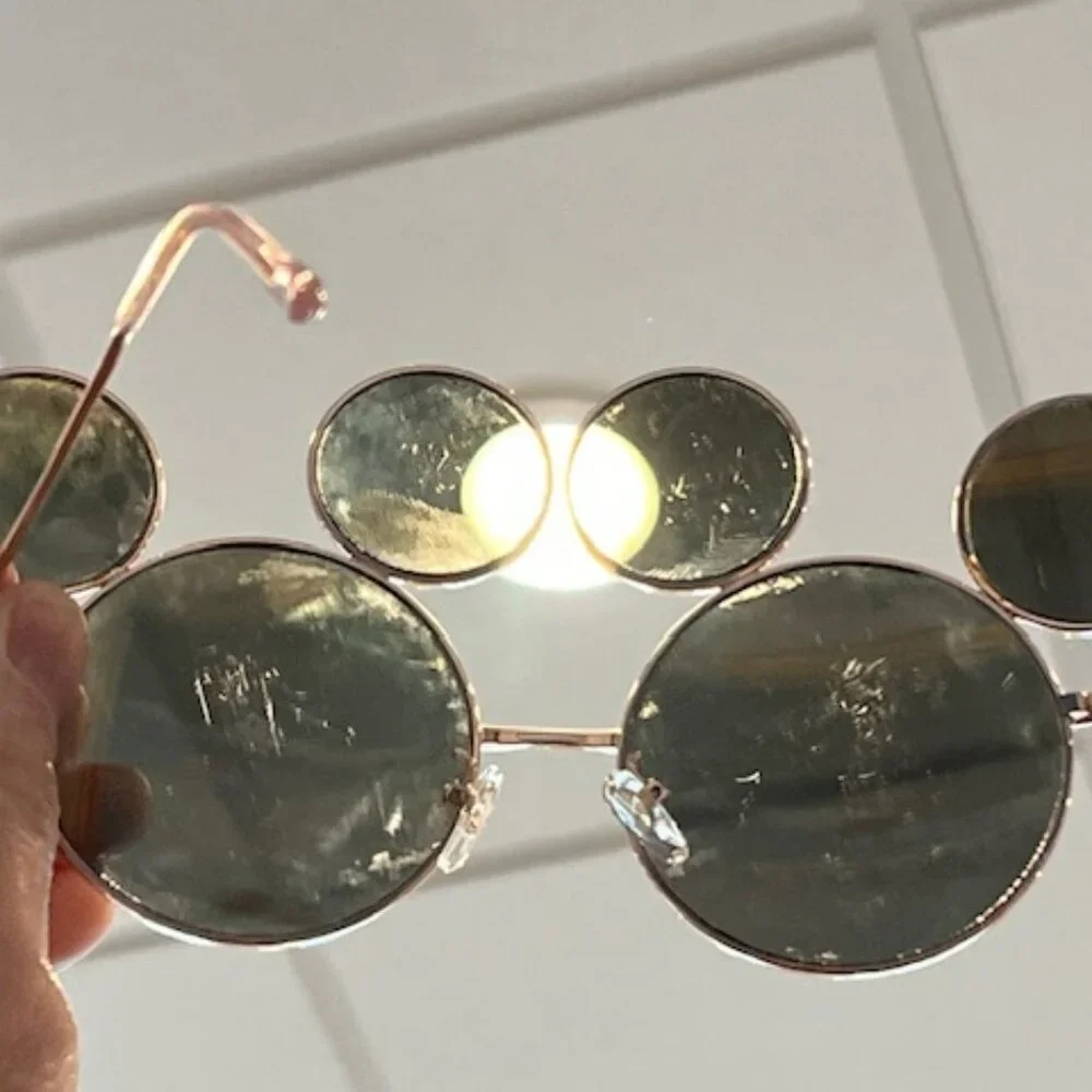 Tokyo Disney Resort Mickey Mouse Metallic Brownish Gold Sunglasses